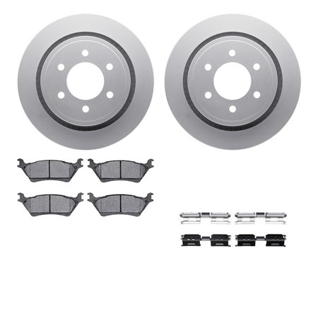 DYNAMIC FRICTION CO 4512-99211, Geospec Rotors with 5000 Advanced Brake Pads includes Hardware, Silver 4512-99211